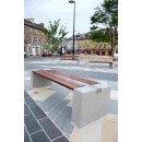 Bespoke benches, seats, curved benches, corten planters, bollards, cycle stands, and water filling station by Larkin Engineering at Donegal Diamond Donegal